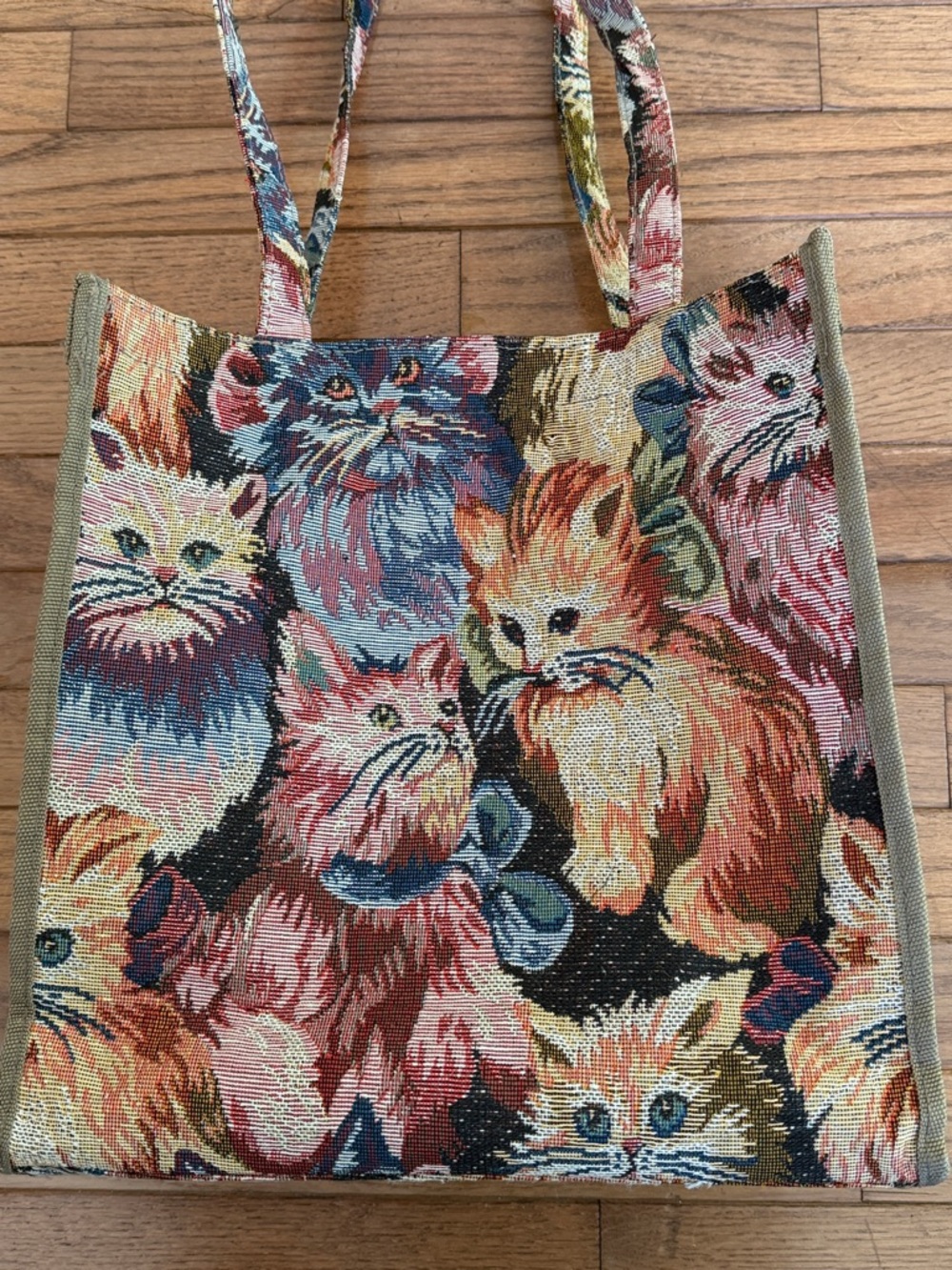 Tapestry Cat Tote Bag    Multicolor Cats - Picture 14 of 14